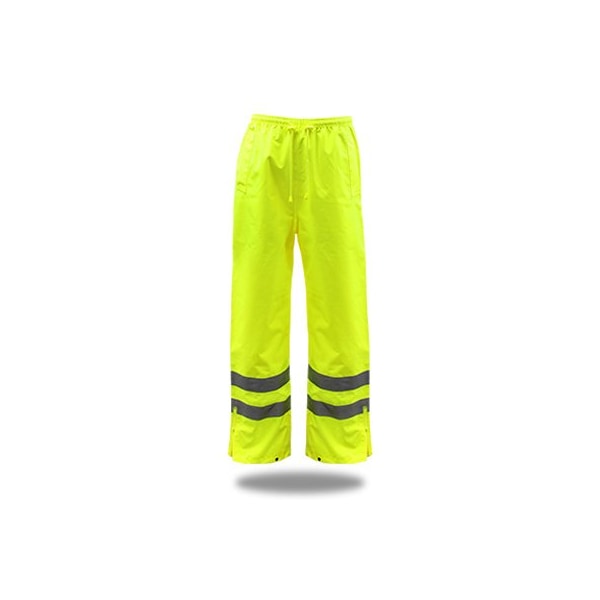 Safety Works Unlined Rain Pant, 100% Polyester 300D Oxford PU Coated, Drawstring Closure, Hi-Vis Yellow, Size 2XL 3NR30002X - main